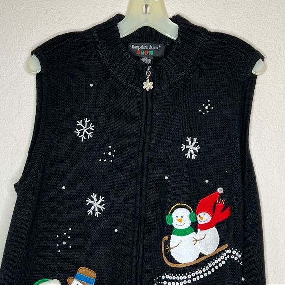 Vintage Hampshire Studio Christmas Sweater Vest - Picture 2 of 6